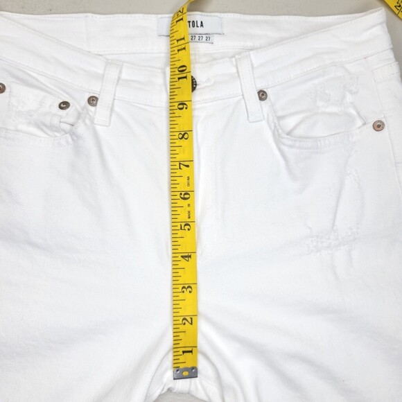 Pistola High Rise Bootcut Raw Hem Jeans White Denim Women's Size 27 distressed - Picture 7 of 13